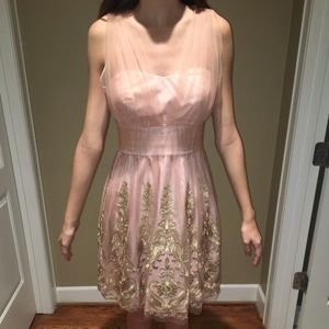 Pink Dress with Gold Detail
